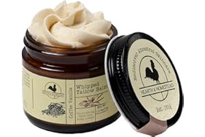 Hearth and Homestead: Handmade Whipped Tallow Balm (Coffee Vanilla) - Organic Body Butter with Infused Olive Oil - 1.3 oz …