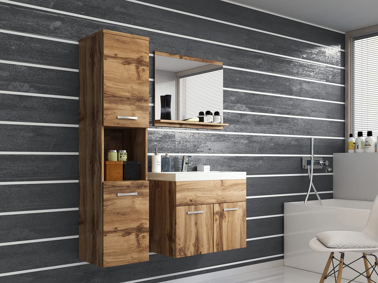 Conjunto-de-Muebles-de-bano-Montreal-Juego-de-Muebles-bano-pequeno-Lavabo-Incluido-Distintos-Colores-Madera-Wotan Conjunto-de-Muebles-de-bano-Montreal-Juego-de-Muebles-bano-pequeno-Lavabo-Incluido-Distintos-Colores-Madera-Wotan