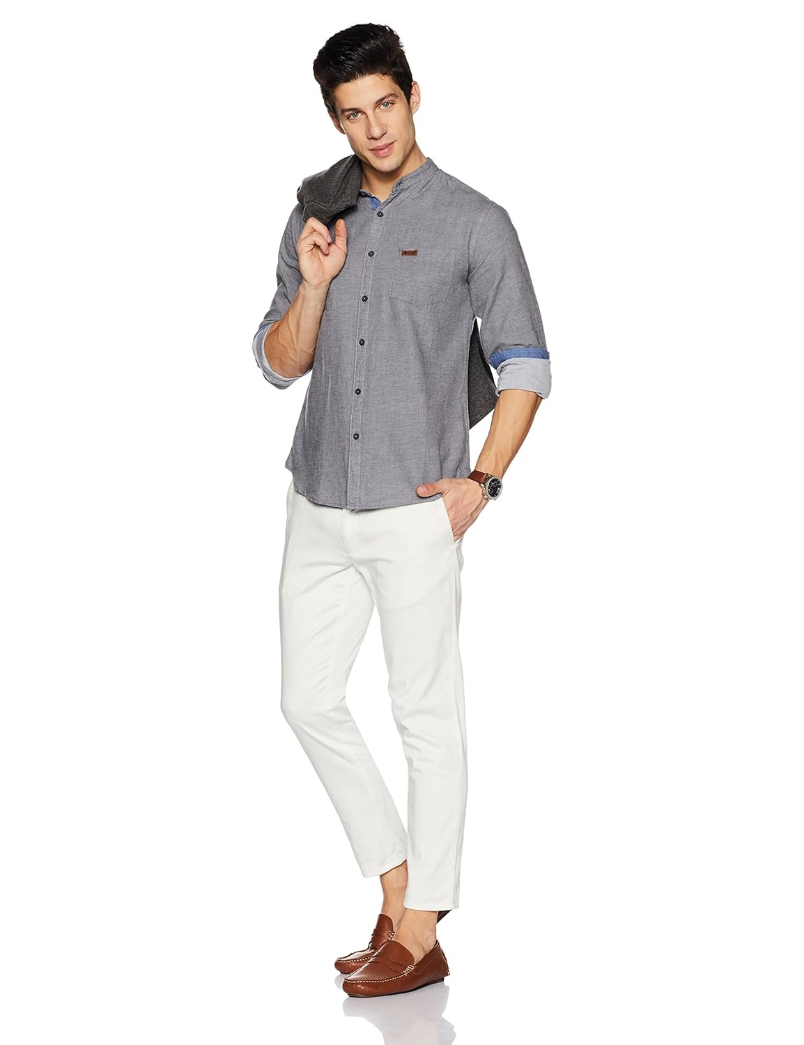 symbol amazon brand men's regular fit casual shirt