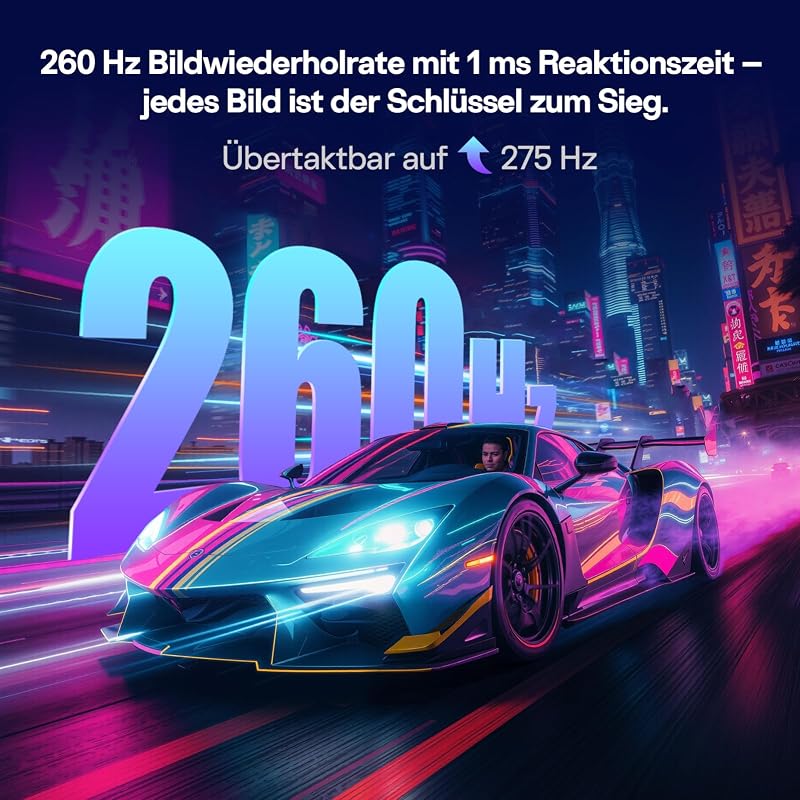 27 Zoll Gaming Monitor 240Hz(oc to 275hz) Fast IPS QHD 1440p 1ms HDR400