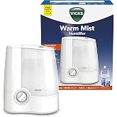 Vicks Warm Mist Humidifier for Medium to Large Rooms, 1 Gal Tank | Filter-free humidifier supports easier breathing at night, quiet operation, auto shut-off, suitable as a nursery humidifier