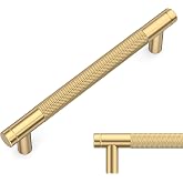Amerdeco Champagne Bronze Knurled Cabinet Pulls 5 in 10 Pack | Heavy Duty Thick-Wall Handles,For Kitchen, Bathroom,Cabinets; Rust-Resistant Yet Sturdy; Easy Install, Includes 2 Size Screws