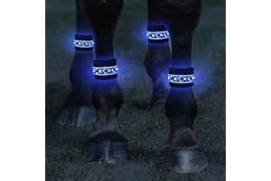 Rubor LED Horse Boots 4pcs, Night Horse Riding Equipment, LED Horse Tack, Adjustable Visibility Equestrian Safety Gear, Outdoor Sports Equestrian Equipment