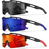 KALIYADI Polarized Sports-Sunglasses Men Cycling-Sunlasses: Lightweight Running Sun Glasses UV400 Protection Golf Fishing