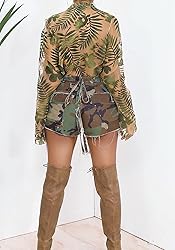 Lucuna Camo Shorts Women Summer High Waisted Ripped