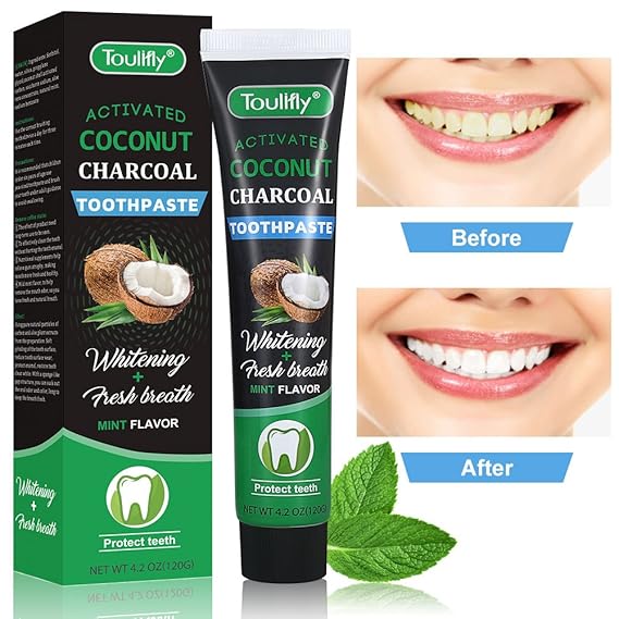 Charcoal Teeth Whitening Toothpaste,Activated Charcoal & Organic