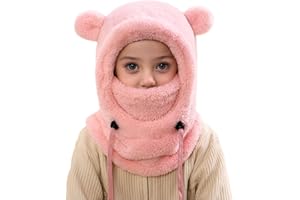 DANMY Kids Winter Fleece Hats Children's Balaclava Ski Mask Windproof Warm Adjustable with Fleece Lining Hat for Boys Girls
