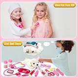 BUYGER Girls Doctor Nurse Vet Set Toys with Lights Stethoscope Carry Case view 6