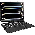 pekarejue Wireless Keyboard Case for 2025 iPad Air 13-inch (M3-M2) & iPad Pro 13 inch M4 2024, iPad Pro 12.9-inch (6th-3rd Gen): Rotatable Pencil Holder Multi-Touch Trackpad RGB Backlit Black