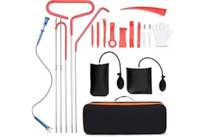 FLYING IDEAS Stainless Steel Assorted 5th Wheel Pin Puller, Car Tool Kit, Pull Hook J-Hook, 50-inch Long Reach Tool, Magnetic Flexible Claw Grabber Pickup Tool with Bright LED Light，23PCS