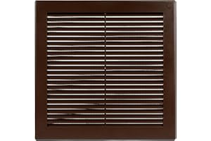 HVAC OV 8" x 8" Inch Brown Plastic Square Vent Cover - HVAC Air Return Grille - Built-in Protection Screen - Fresh Air Exchange in Your Household