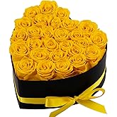 Hover Flower 27 Forever Preserved Flowers in a Box, Vanlentines Day Gifts for Her, Eternal Roses Flowers for Delivery Prime, Birthday Gifts for Women Mom Grandma Wife (Yellow)