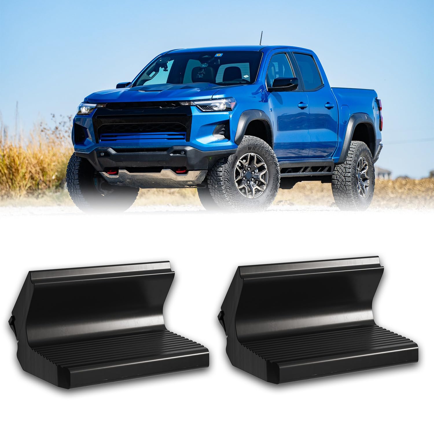 Photo 1 of 2Pcs Snap-On Side Steps Compatible with Colorado ZR2 Gen3 (2023-2025) / Canyon AT4X Rock Sliders, No Tools Required