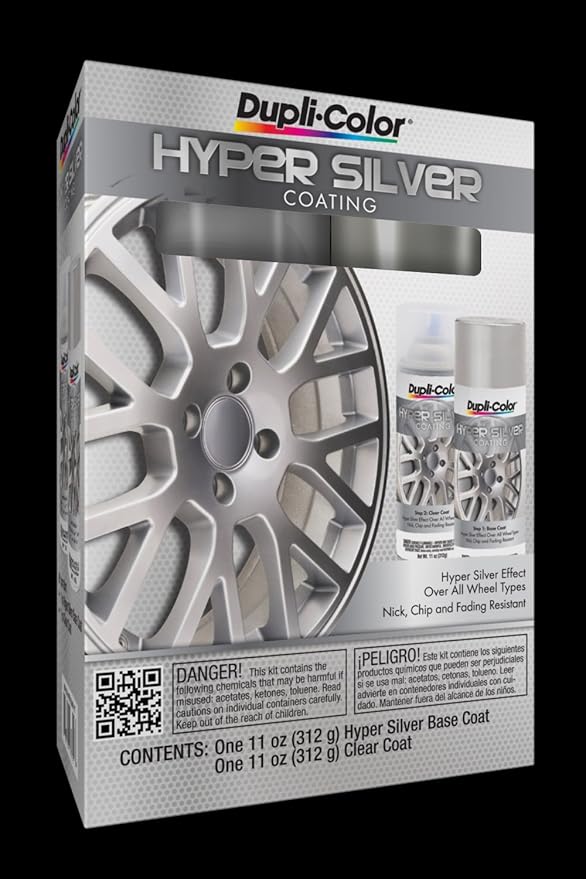 DupliColor Paint HSK100 DupliColor Hyper Silver Coating; Silver/Clear