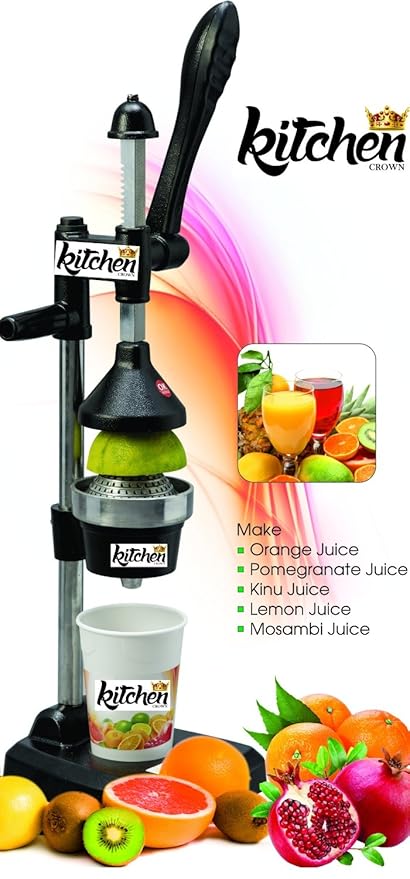 Kitchen Crown Aluminium Hand Press Juicer (Black)