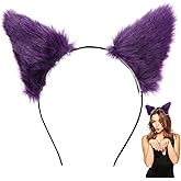 PartyKindom Cat Ears Headband for Womens: Christmas Headband Cosplay Costumes Prop for Girls, Fur Animal Ears Hair Hoops for Animal Cosplay Party, Cute Cat Ears Hair Accessories