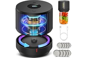 Mason Jars Electric Vacuum Sealer Kit for Food Vacuum Saver,Attikbiz All-in-One Mason Jars Sealer with Led Screen,Wide Regula