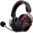 HyperX Cloud Alpha Wireless Gaming Headset for PC with DTS Headphone:X Spatial Audio, Noise-Canceling Mic, Dual Chamber Drivers, Durable Aluminum Frame - 300-Hour Life, Red (Renewed)