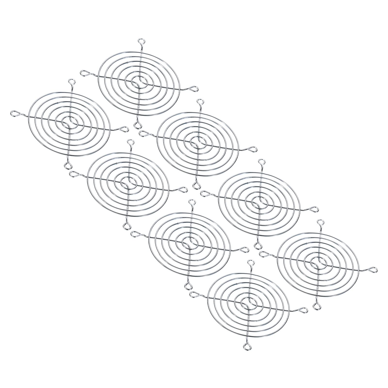 PATIKIL 92mm Fan Finger Grill, 8 Pack Metal Grill Protector Guard for 90X90mm Fan Protective Cover DIY, Silver