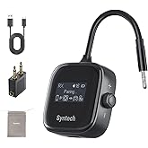 Syntech Airplane Bluetooth Transmitter Receiver 5.4 Adapter for 2 AirPods or Wireless Headphones, HD Display Low Latency 3.5m