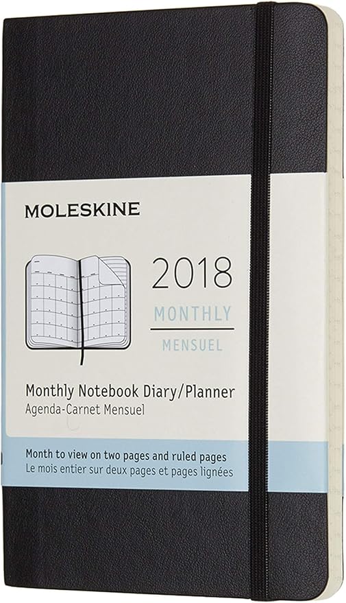 2018 Moleskine Pocket Monthly Notebook Diary 12 Months Soft Moleskine