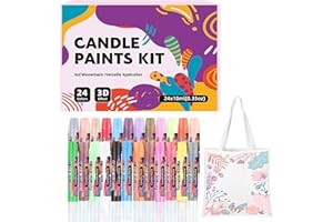 Candle Paint | Paint Pens For Candle Making, 24 Pieces Candles Painting Kit,Clothing Painting Supplies Fabric Decorating Supp