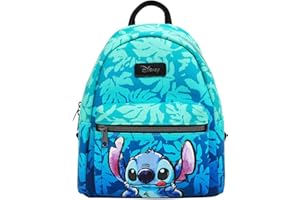HOT TOPIC Disney Lilo & Stitch Blue Tropical Leaves Mini Backpack BLACK NONE