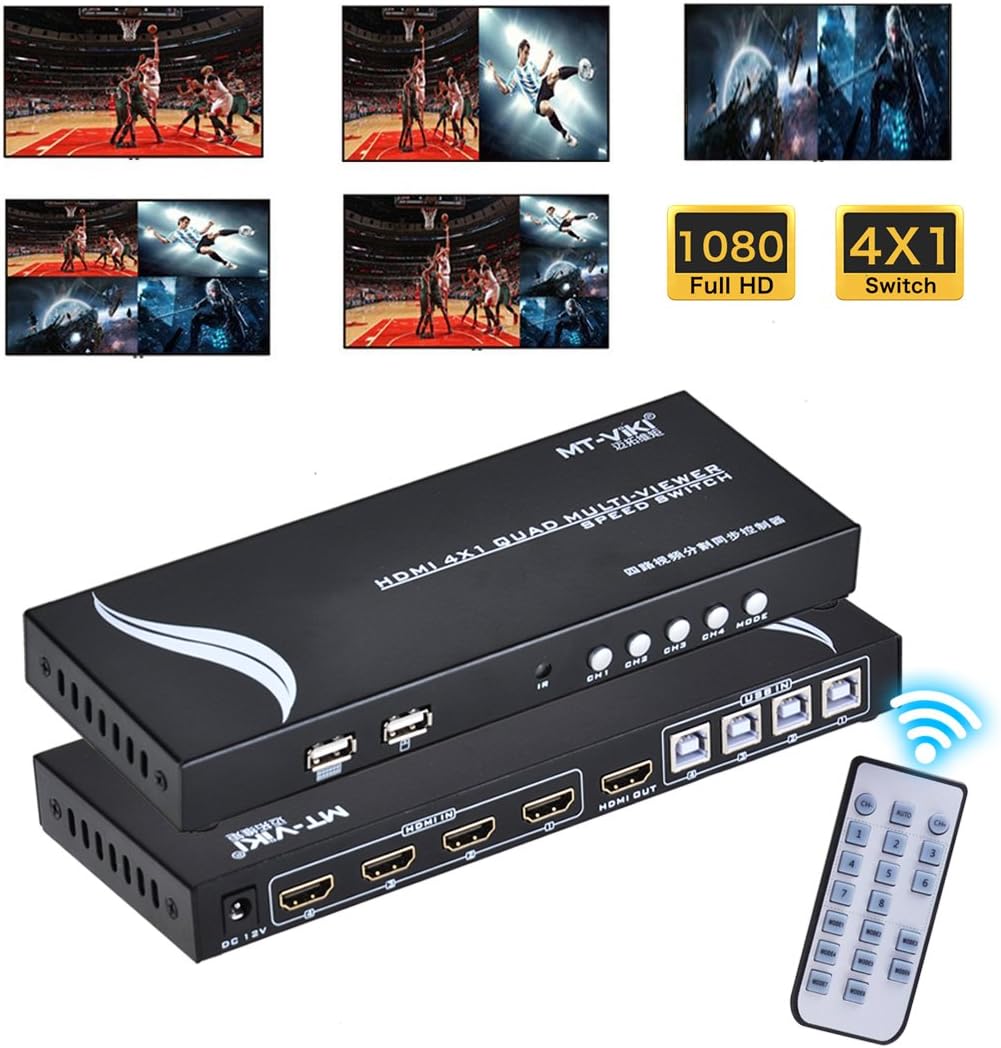 HDMI Quad MultiViewer 4X1, 1080P 4 in 1 out Screen Amazon.co.uk