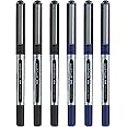 uni-ball Eye Micro Ub-150 Gel Ink Pen - 0.5 mm - Pack of 6-3 x Black, 3 x Blue