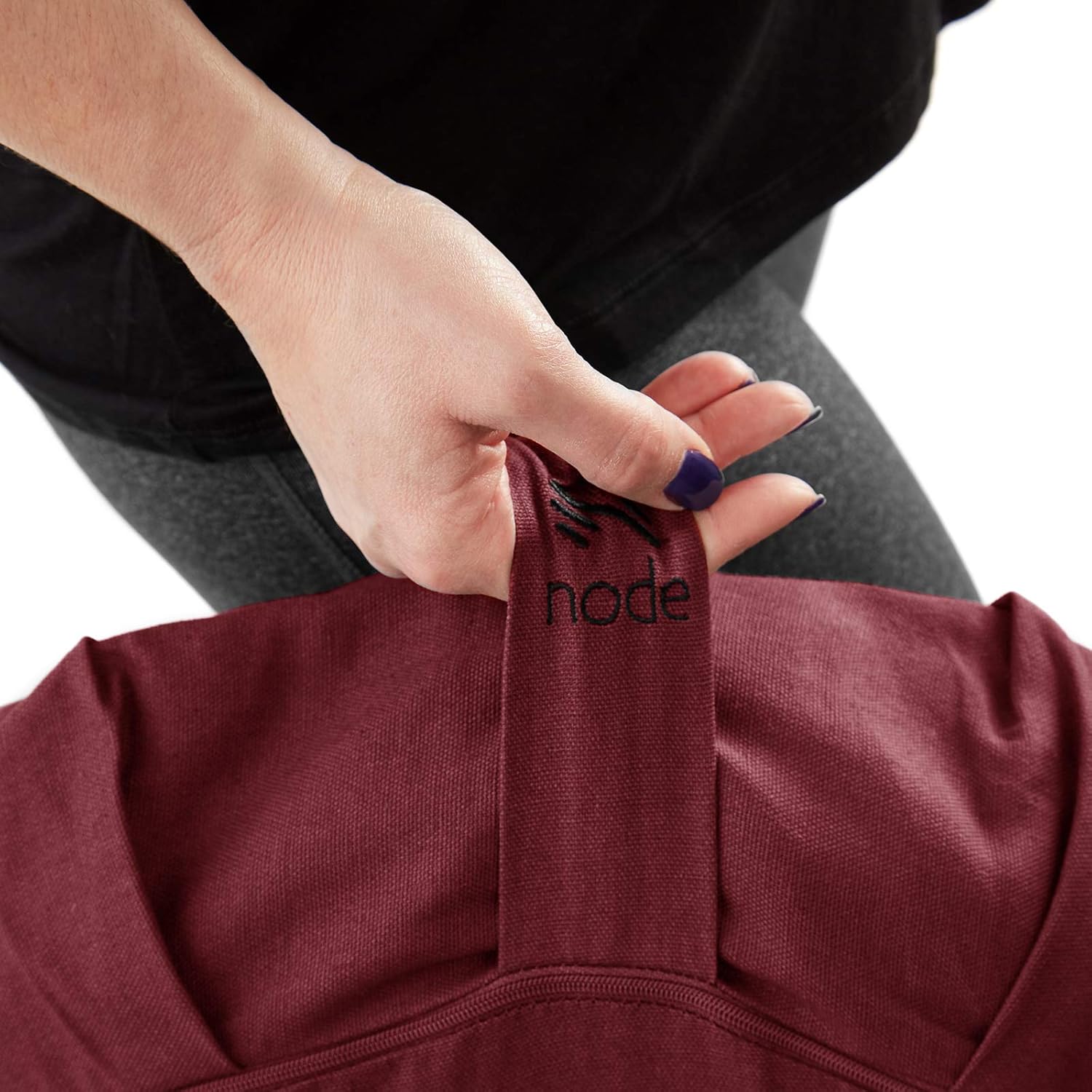 Node Fitness Organic Cotton 15" Round Meditation Cushion - Burgundy : Sports & Outdoors