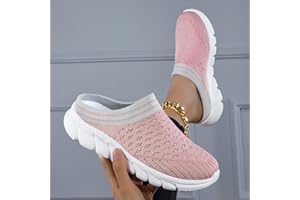 Slip-On Knit Sneakers for Women Lightweight Breathable Casual Outdoor Mules Shoes