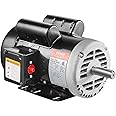 VEVOR 5HP Air Compressor Electric Motor, 230V 25 Amps, 56HZ Frame 3450RPM, 7/8" Keyed Shaft, 2.25" Shaft Length, Single Phase, CCW/CW (Factory Setting is CCW)