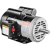 VEVOR 5HP Air Compressor Electric Motor, 230V 25 Amps, 56HZ Frame 3450RPM | 7/8" Keyed Shaft, 2.25" Shaft Length, Single Phase, Copper Wire Motor, CCW/CW (Factory Setting is CCW)