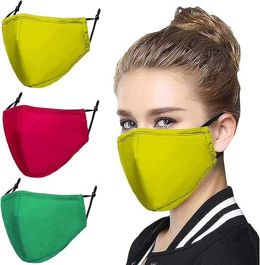 Orange 3pc Breathable face mask for Working Out Premium 4Ply