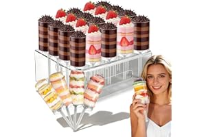 Cake Push Pop Containers, Cake Push-Pops with Lids, Reusable Clear Push- Up Cake Shooter, Pushpop Tubes Stand Holder for Birt