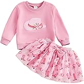Kayotuas Western Toddler Girl Clothes Fall Outfit Cowboy Hat Sweatshirt Tops and Tulle Tutu Skirts Set Little Cowgirl Dress