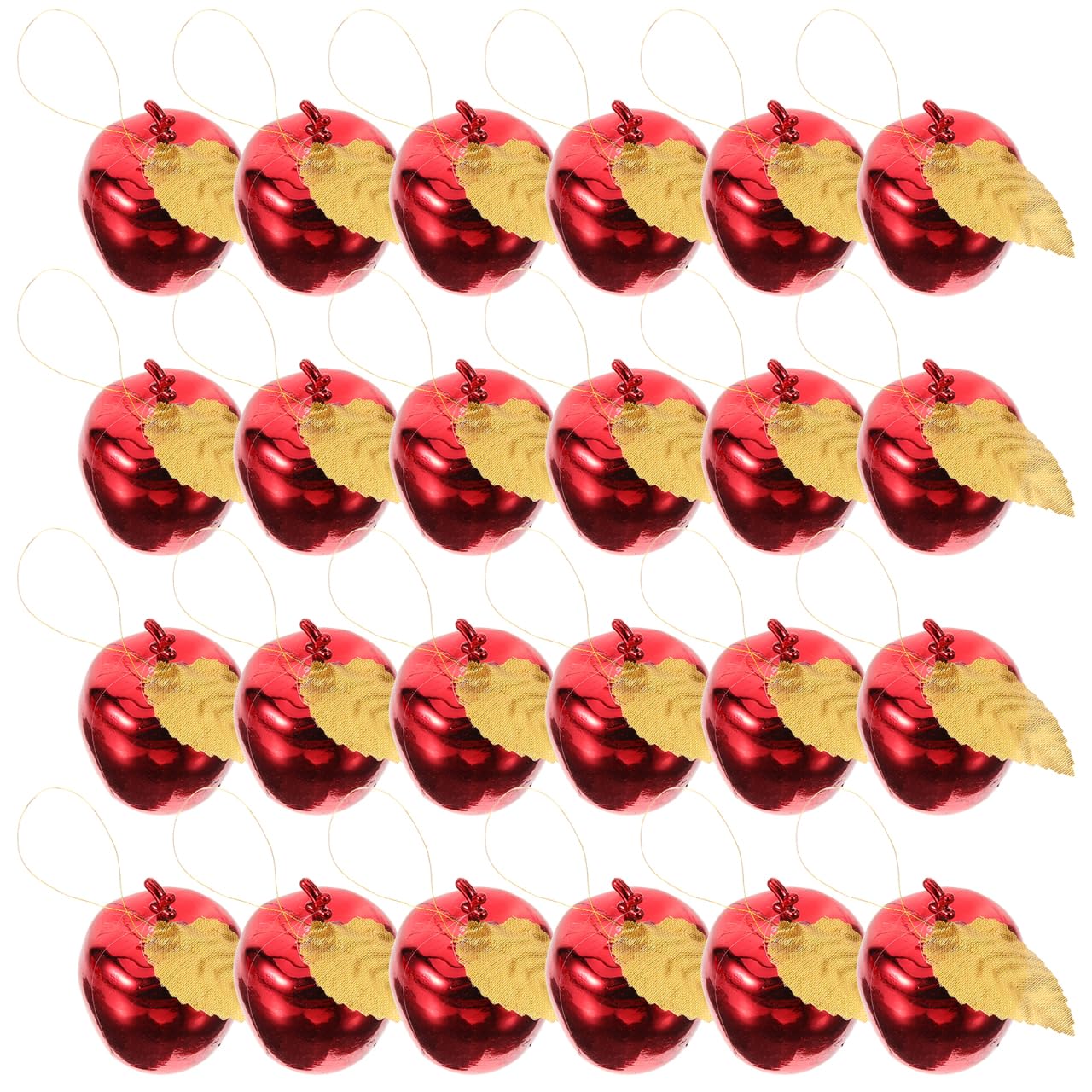 Ciieeo 24 Pcs Mini Red Baubles Apple Christmas Tree Decorations - Fruit Shaped Hanging Ornaments for Small Holiday Xmas Tree, Garland & Festive Party Table Decor
