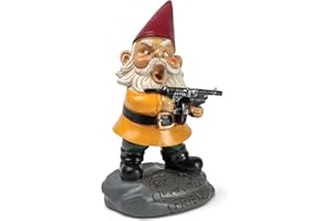 BigMouth Inc. Angry Little Garden Gnome Statue, Outdoor Lawn & Yard Home Defender, Combat Figurine Sculpture Decorations, Funny Housewarming Gag Gift