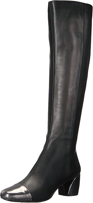 nine west black leather knee high boots