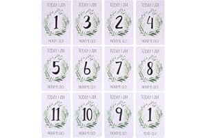 Angwang Card,12 Sheet Milestone Photo Sharing Cards Gift Set Baby Age Cards - Baby Milestone Cards, Baby Photo Cards - Newbor
