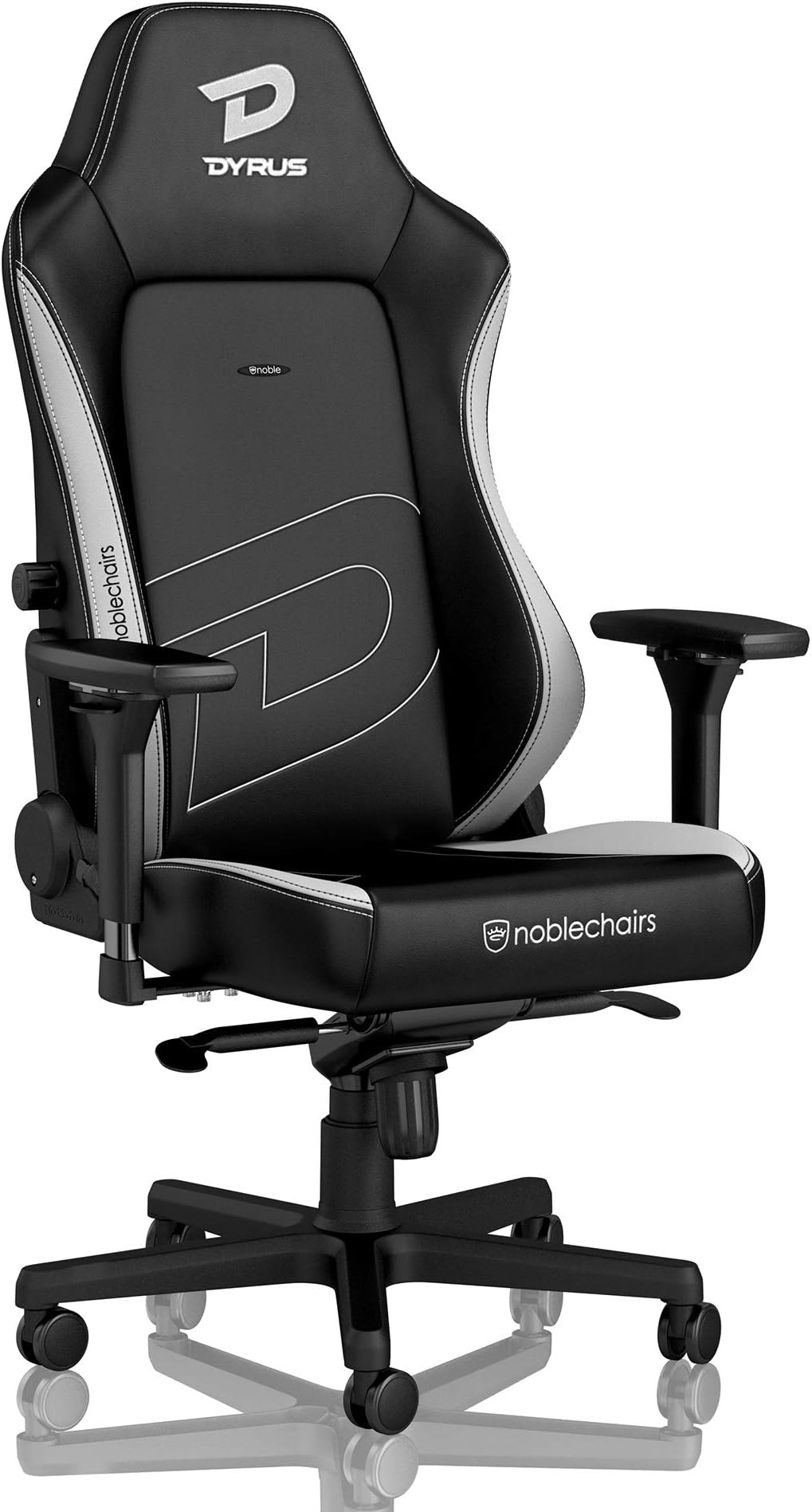 noblechairs HERO Gaming Chair - Office Chair - Desk Chair - PU Leather - Racing Seat Design - Dyrus Edition - Black/White