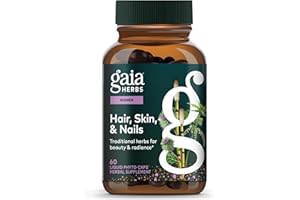 Gaia Herbs Hair, Skin & Nail Support - Supplement to Support Healthy Skin, Hair & Nail Health* - Astaxanthin, Horsetail, Gotu Kola & Burdock - 60 Vegan Liquid Phyto-Capsules (30 Servings)