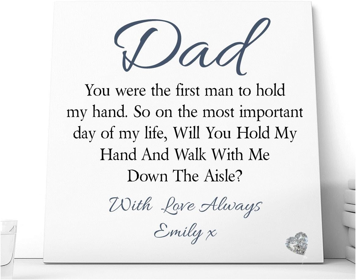Personalised Father of the Bride Will You Walk Me Down the Aisle Ceramic Plaque. Personalised details required…
