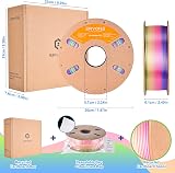 ERYONE Ultra Silk PLA Filament Rainbow 1.75mm 1kg Candy Rainbow view 6