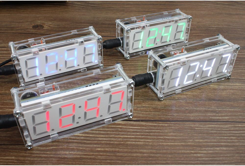 Roeam LED Electronic Clock,4Digit DIY LED Electronic Clock Kit