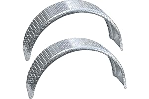 Tie Down Trailer Fenders Single Axle – Diamond Plated, Made in USA – Aluminum Trailer Fender – for 13-16" Wheels (Requires 18" Overall Tire Diameter) – 34" L x 10" W x 18" H (2 Fenders)