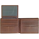 LnxLtw RFID Blocking Slim Wallet for Men - Bifold Travel Front Pocket Design | Crazy Horse Leather | 2 ID Windows 8 Card Slots Dual Currency Compartments & Gift Box (Brown, 4.5"x3.5")