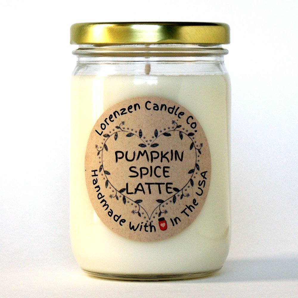 Pumpkin Spice Latte Soy Candle, 12oz Handmade
