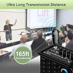 XIAOKOA Wireless Microphone Headset,UHF Dual
