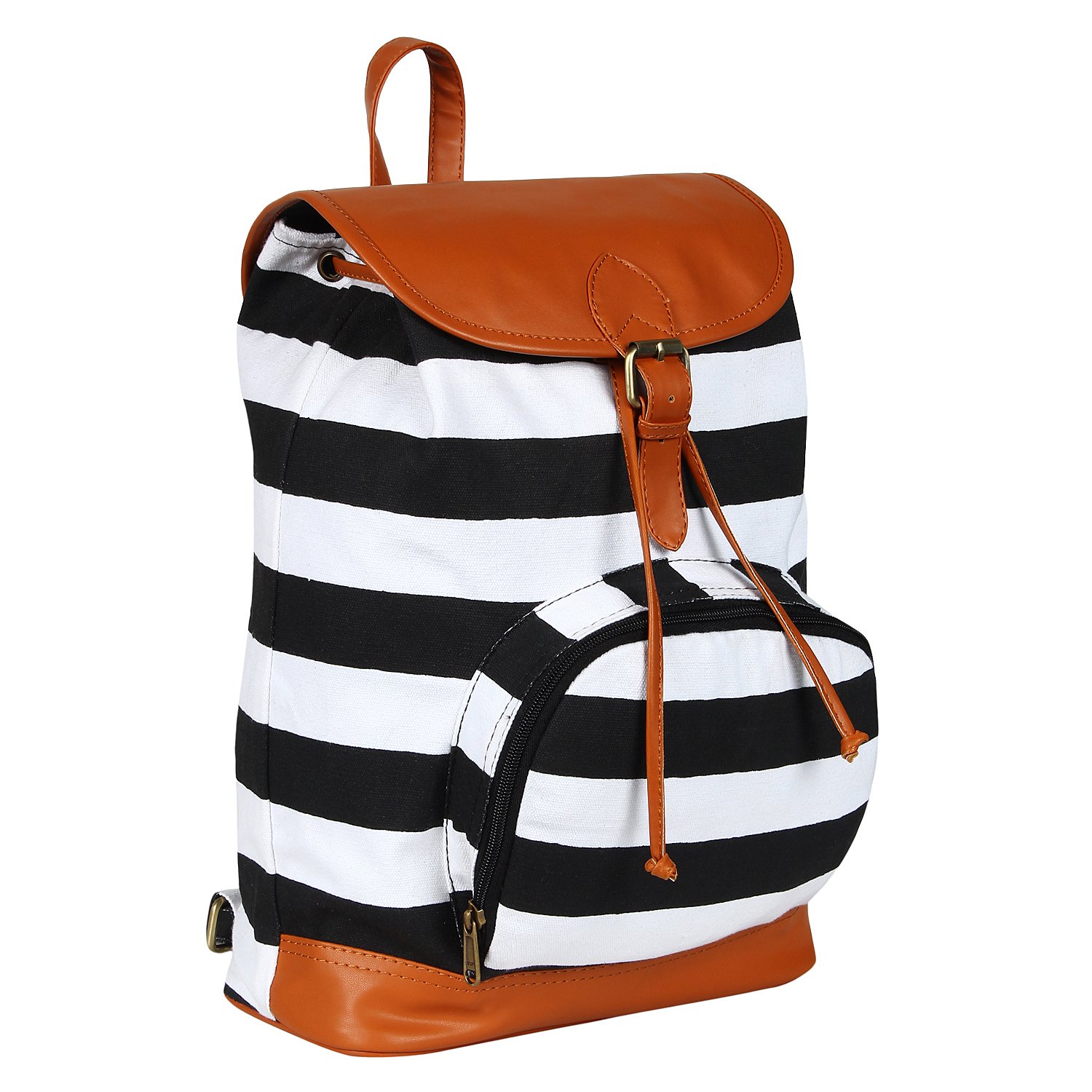 kleio women's canvas stylish casual backpack for college and outing(multicolour, bnb360ly-bl)